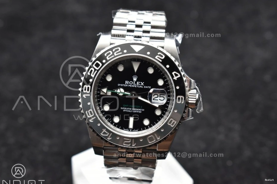 Clean 904L 1:1 126710 Strap Ceramic Black Steel Jubilee Best Gray GRNR Edition II GMT-Master DD3285 on 0411